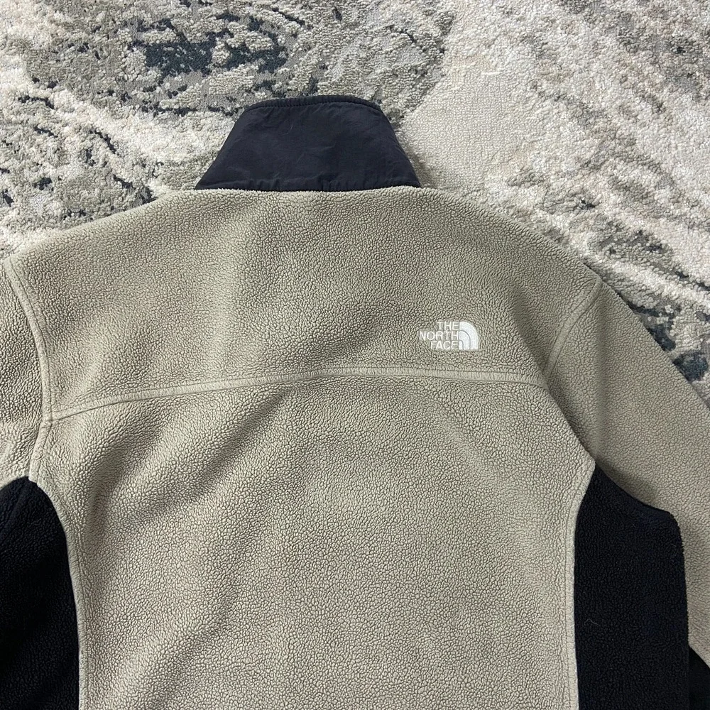 The North Face Denali Fleece Jacket Mens XL Beige Black Hiking‎ Glacier Full Zip